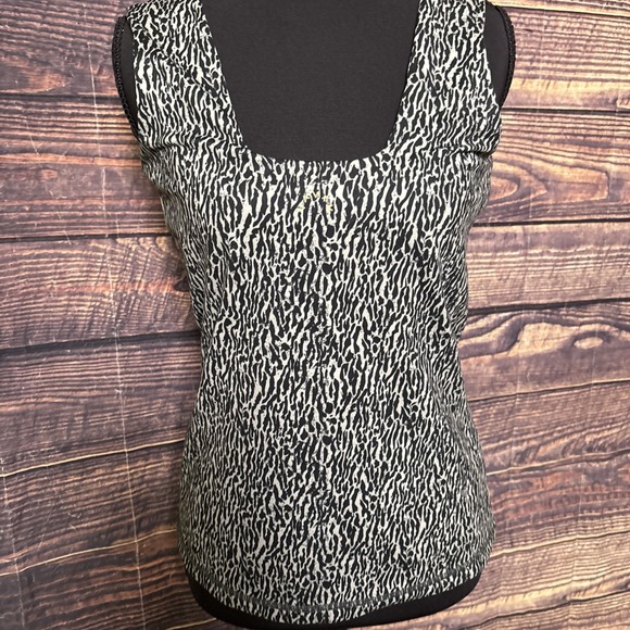 Varley Tops - VARLEY Size Large Beige Black Animal Print Tank Athletic Top Built In Bra Zebra